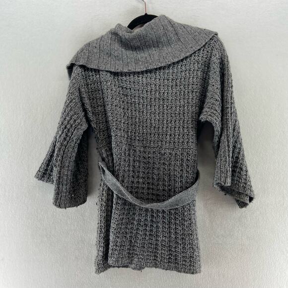 Theory Gray Eleni Cashmere Wool Tie‎ Cardigan Size Medium Sweater - Picture 7 of 7